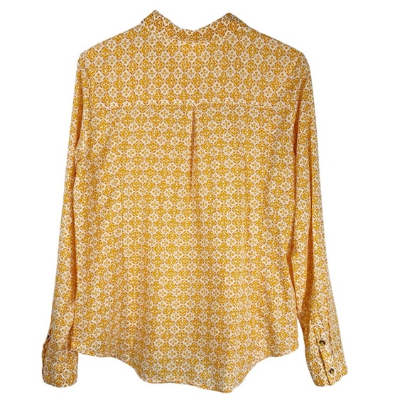 MAEVE Petrin Orange Floral Patterned Button Down Women's Shirt Size 14 - Picture 6 of 9